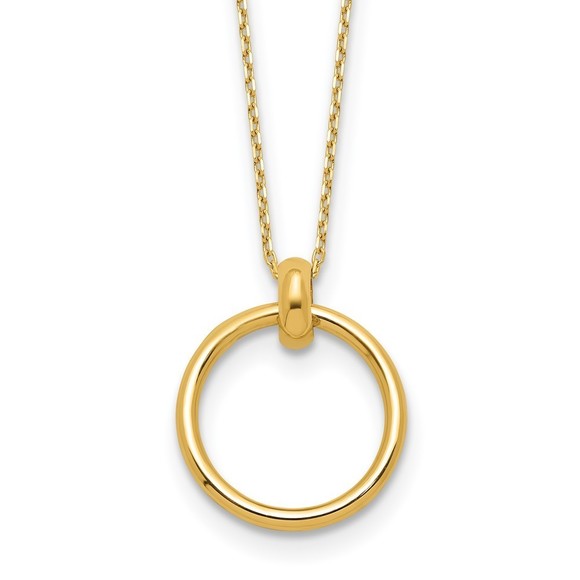 10k Yellow Gold Polished Circle Necklace